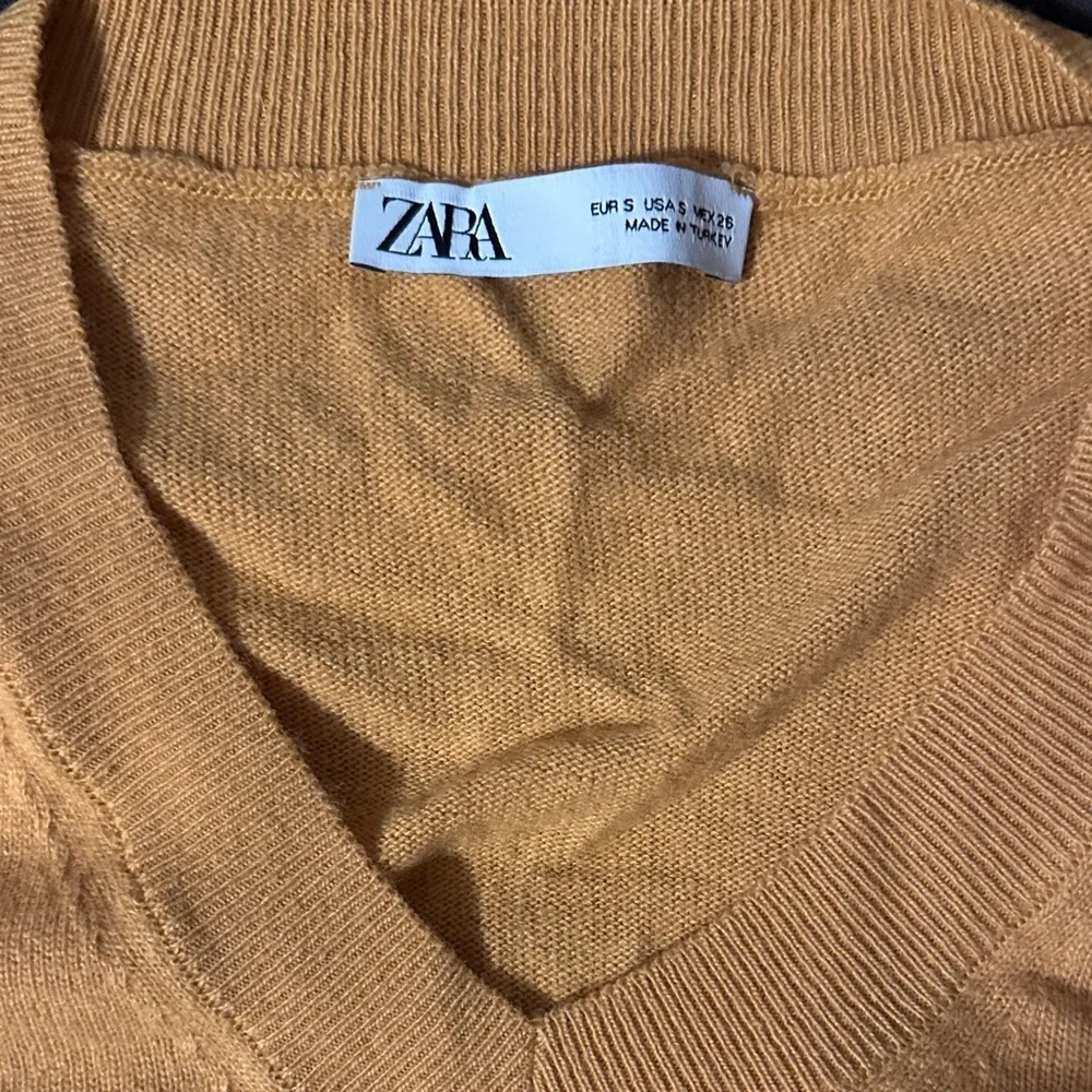 Zara Mustard V-Neck Sweater